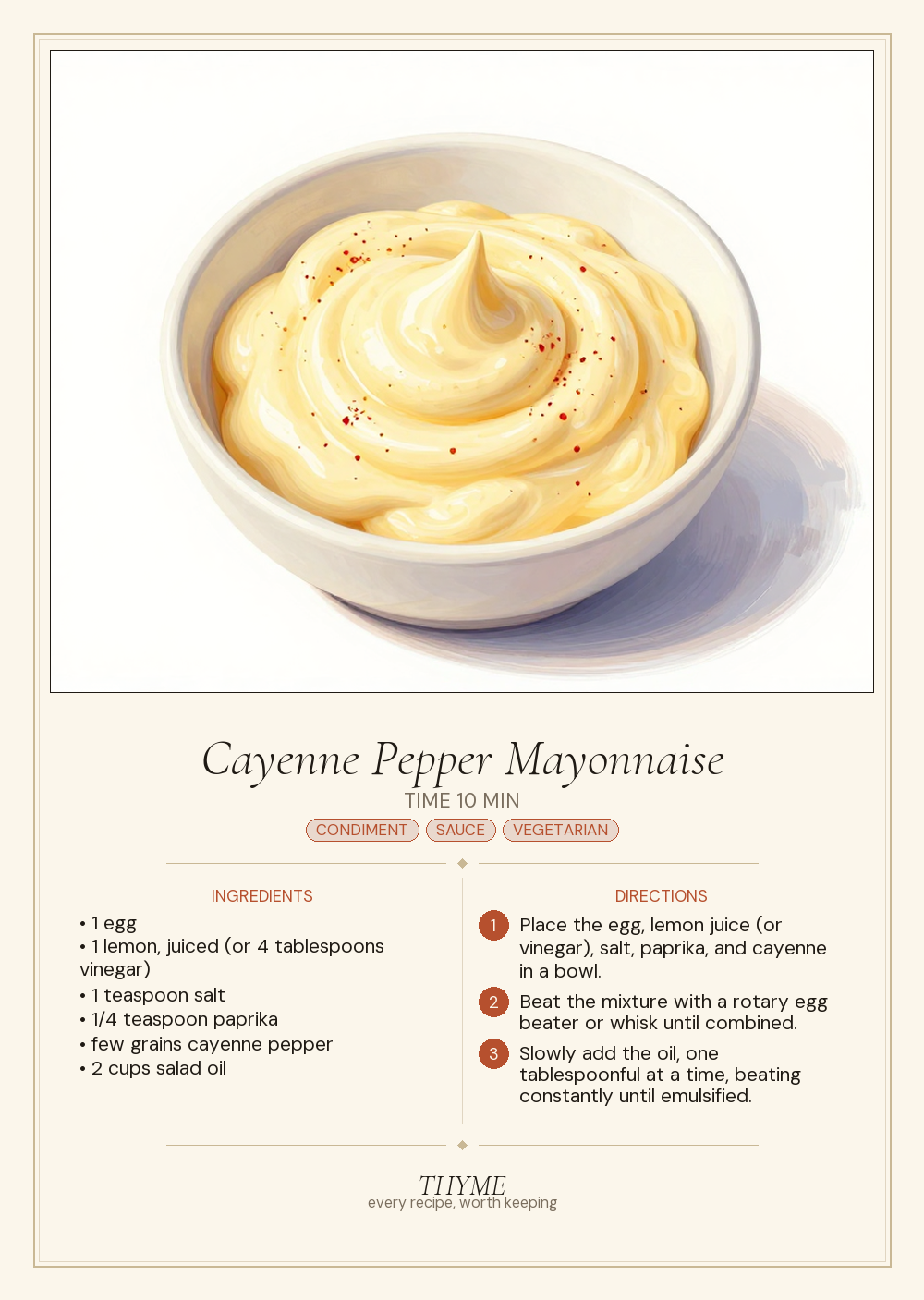 Cayenne Pepper Mayonnaise