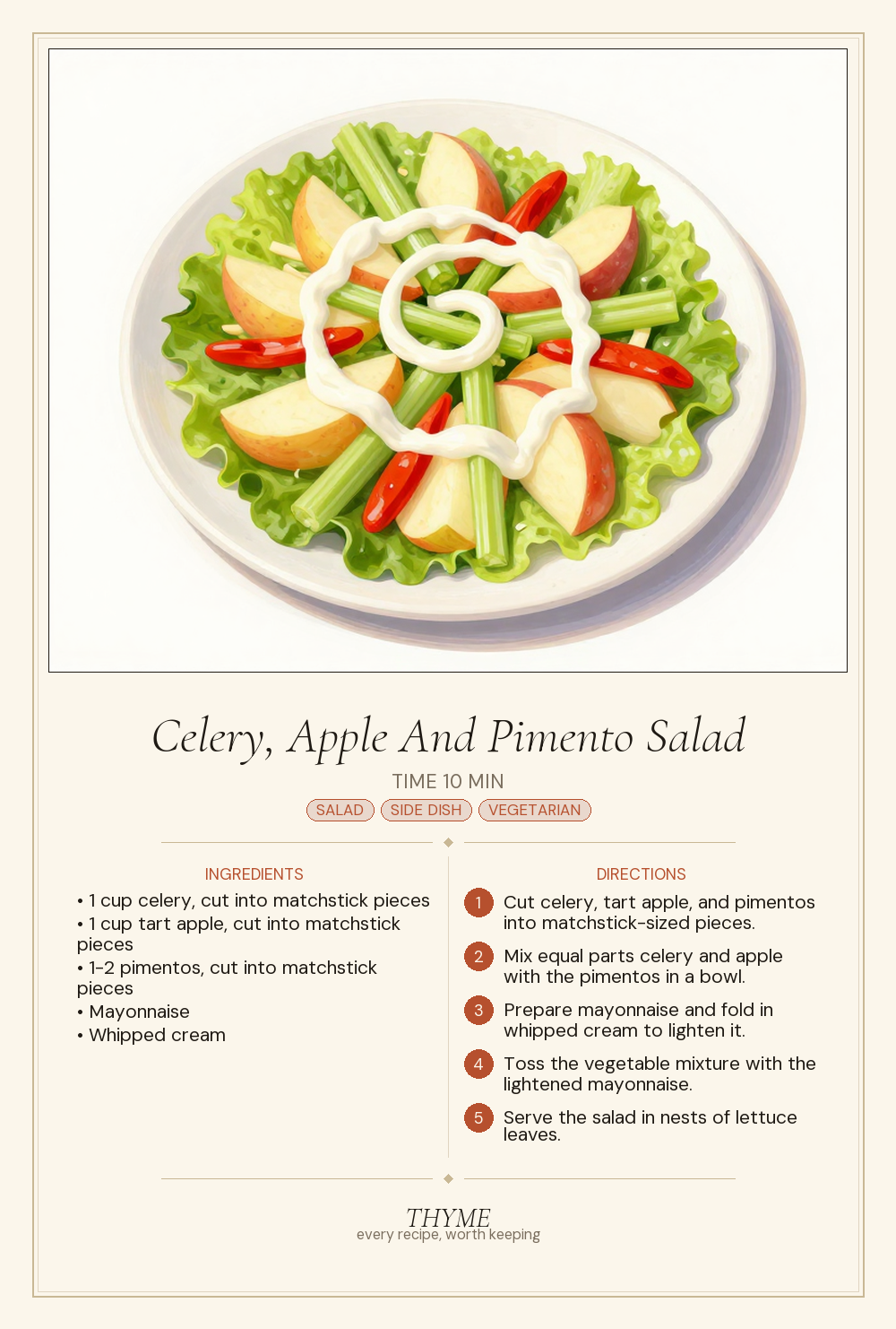 Celery, Apple And Pimento Salad