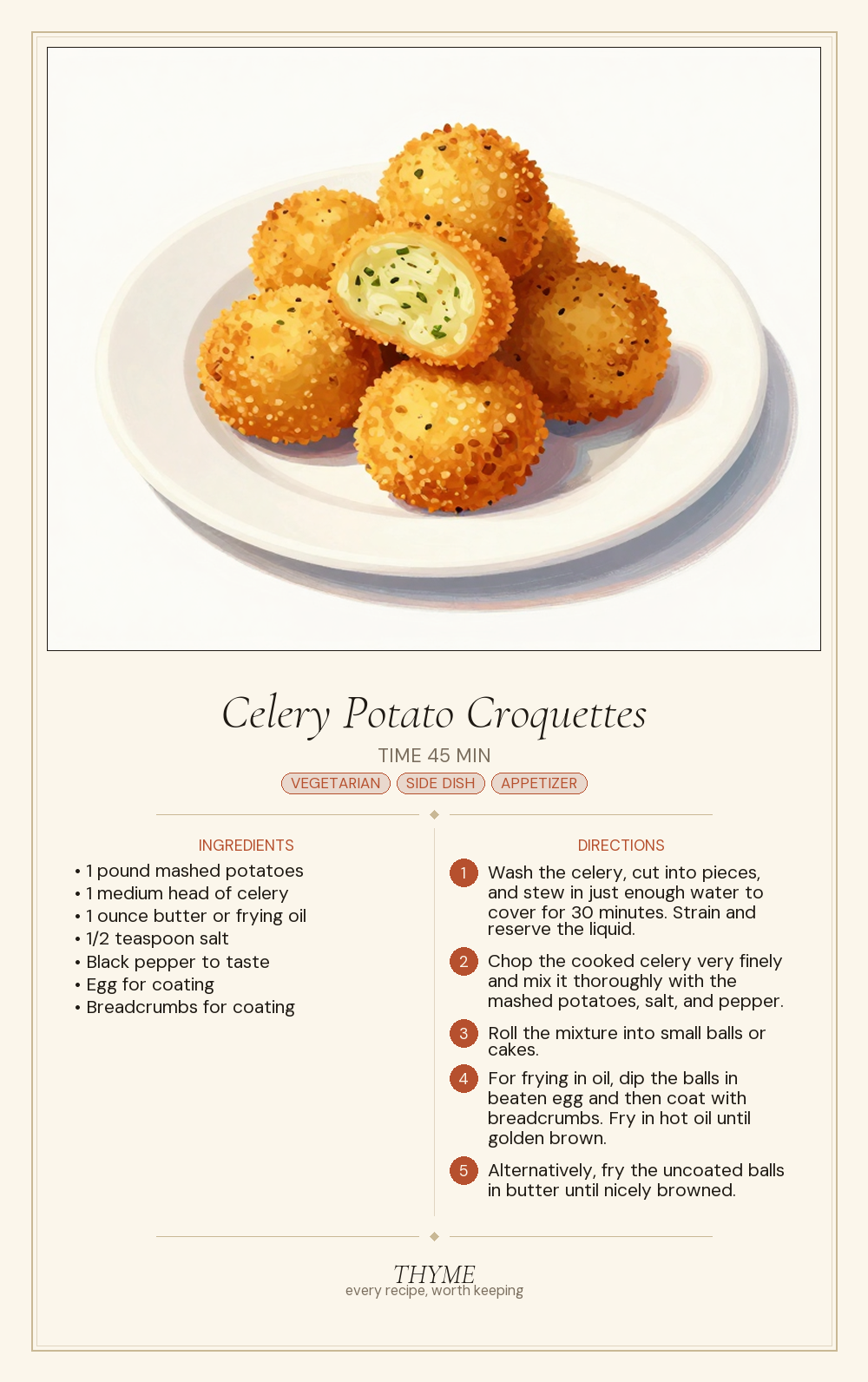 Celery Potato Croquettes