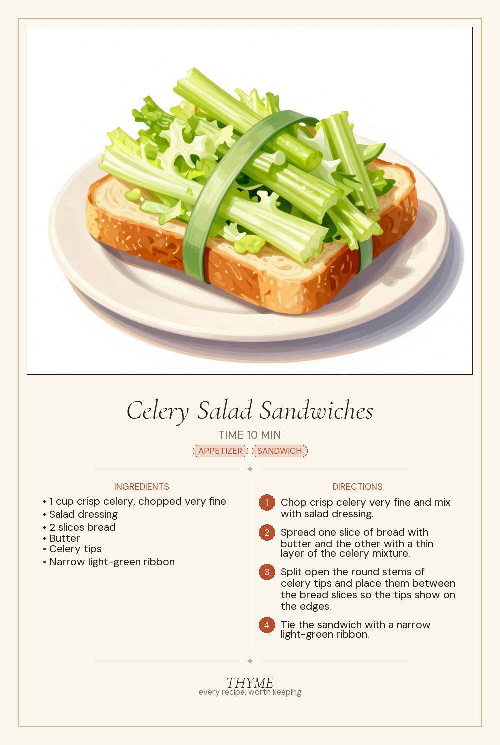 Celery Salad Sandwiches