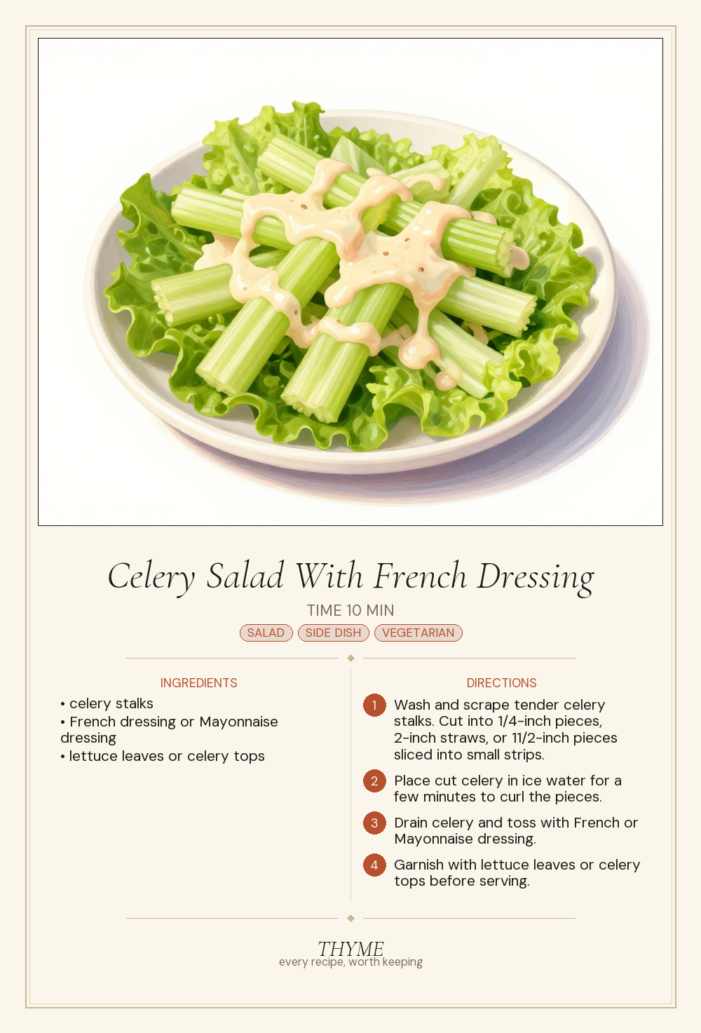 Celery Salad With French Dressing