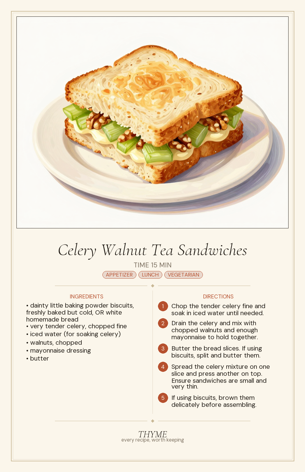 Celery Walnut Tea Sandwiches