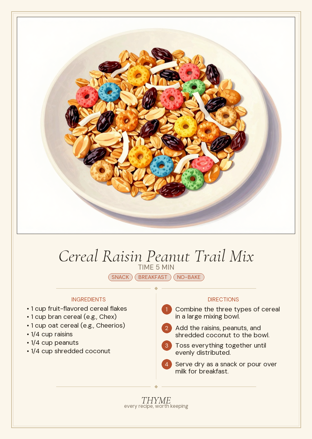 Cereal Raisin Peanut Trail Mix