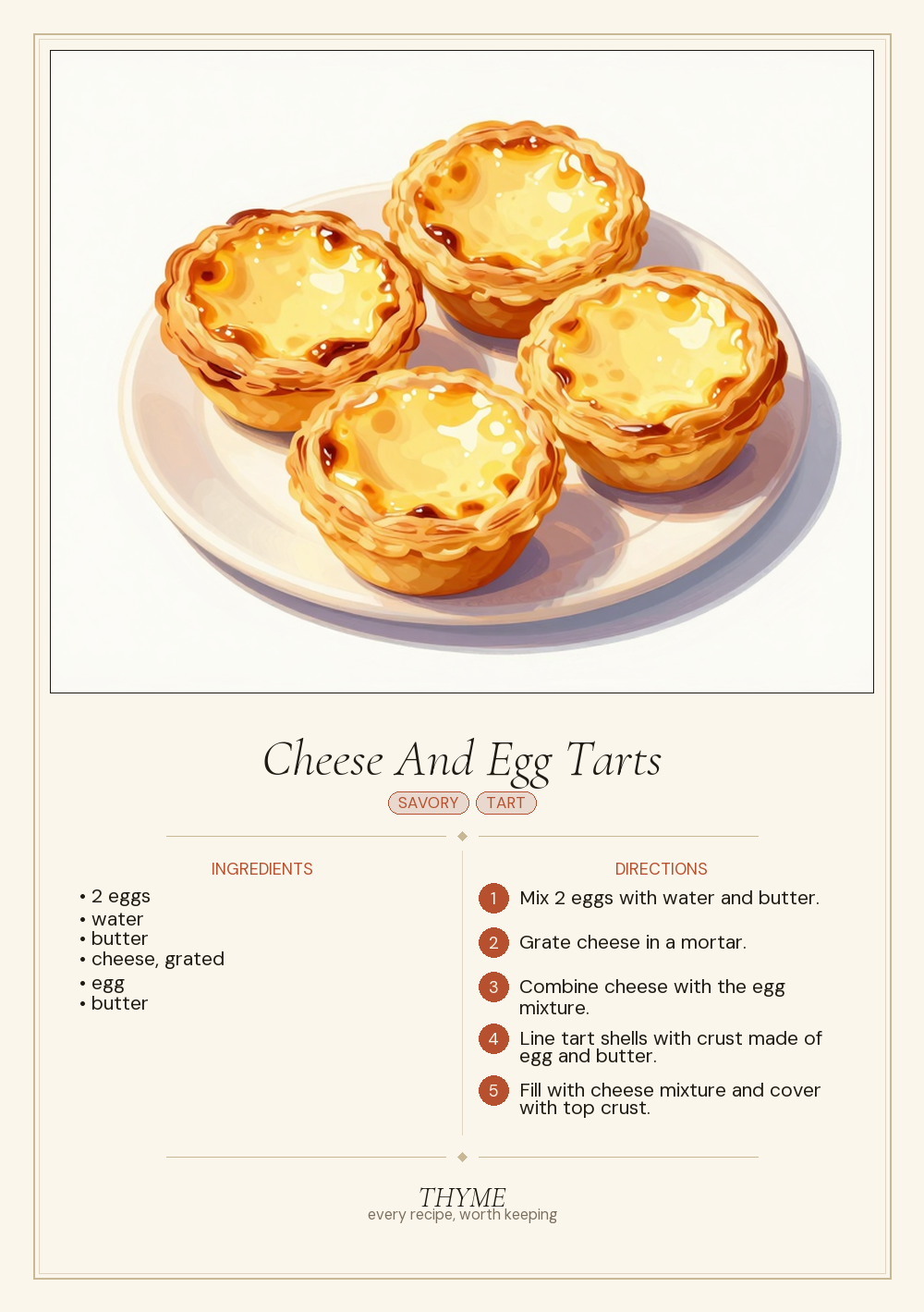 Cheese And Egg Tarts