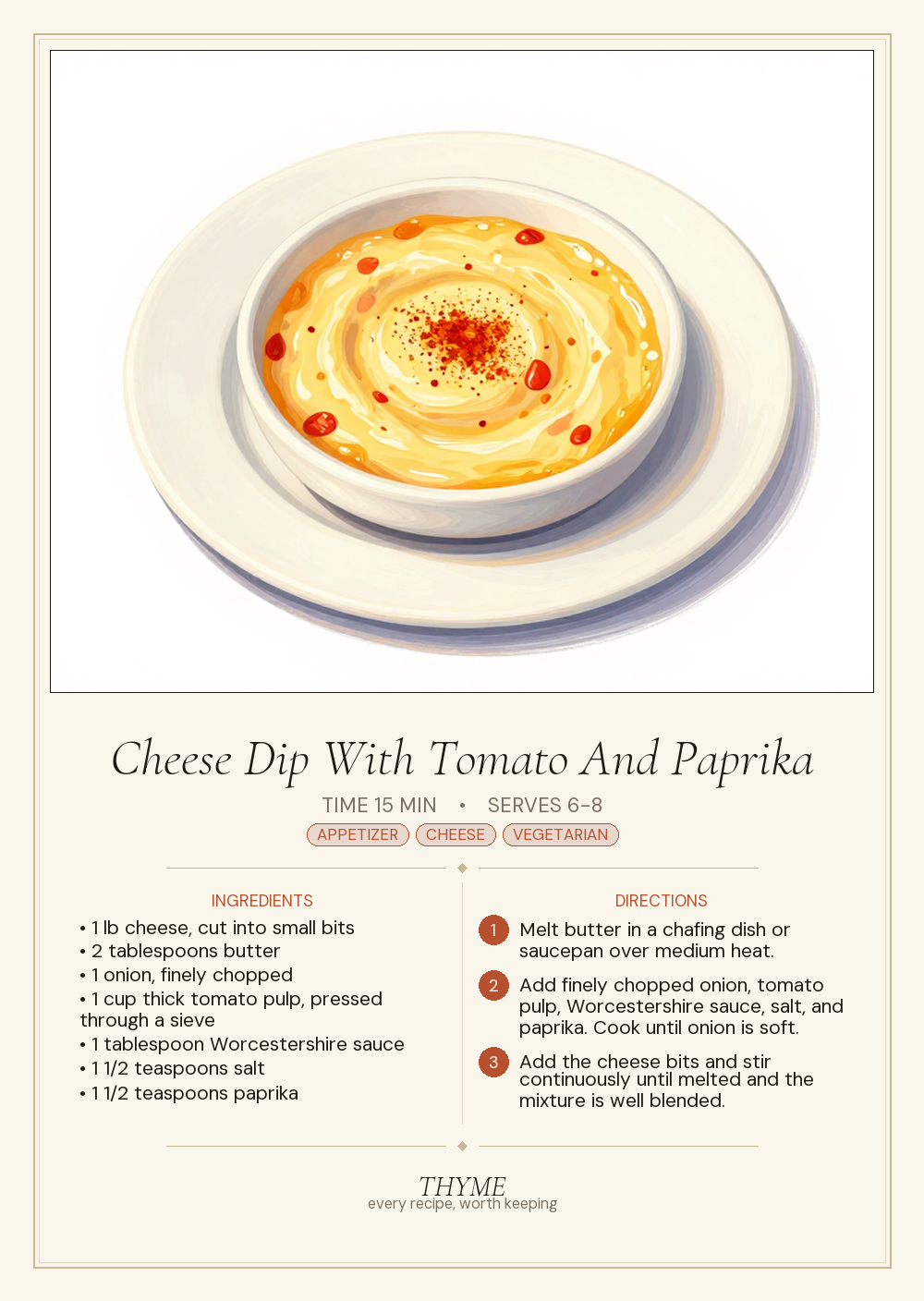 Cheese Dip With Tomato And Paprika