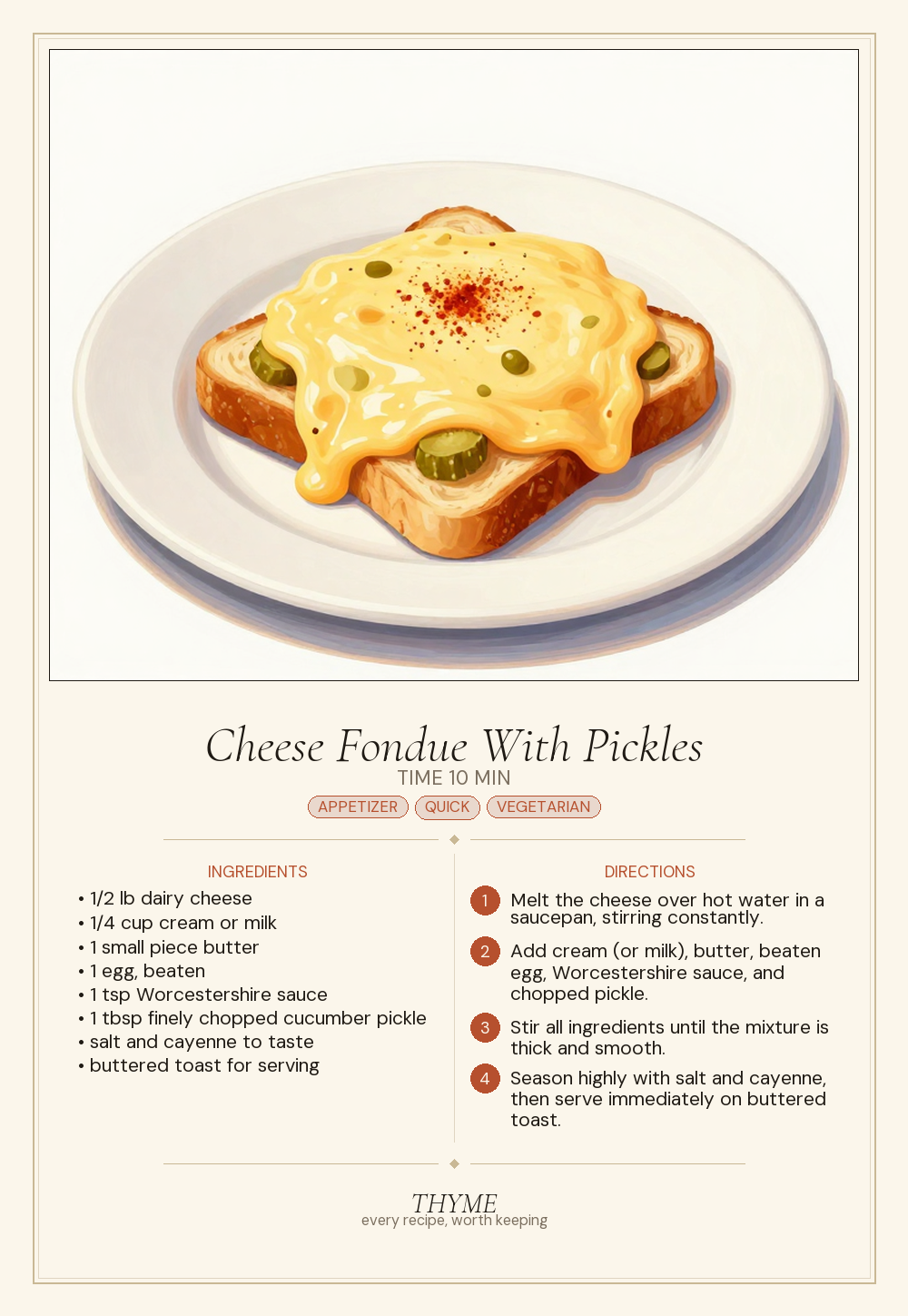 Cheese Fondue With Pickles
