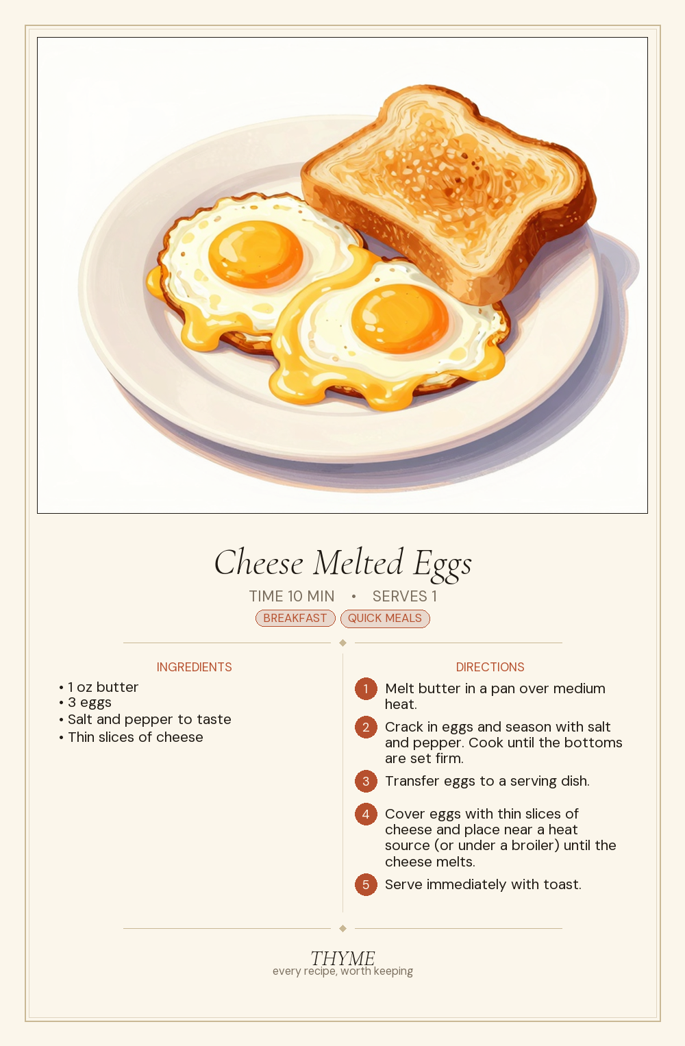 Cheese Melted Eggs