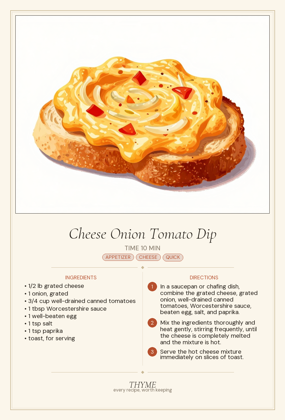 Cheese Onion Tomato Dip