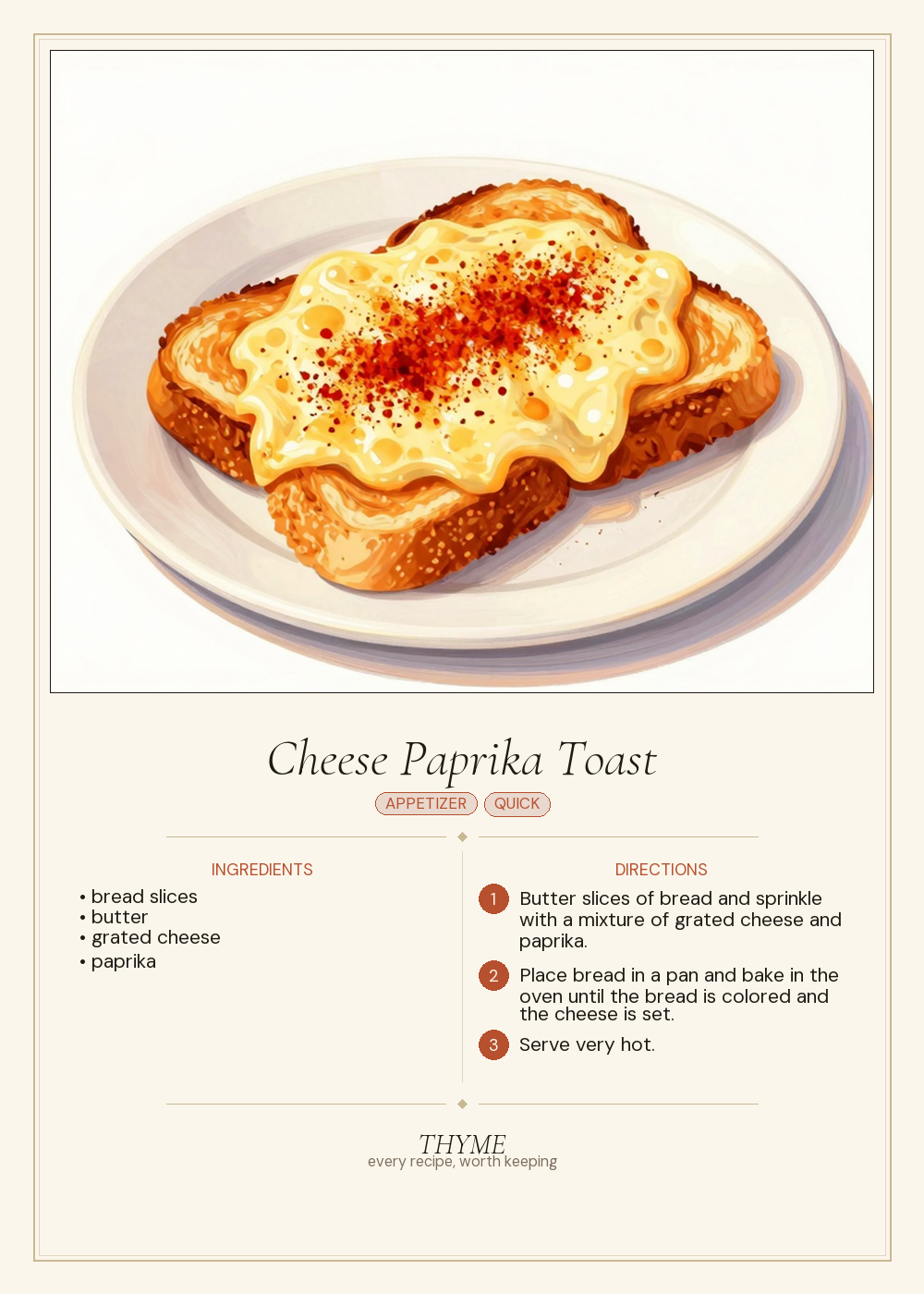 Cheese Paprika Toast