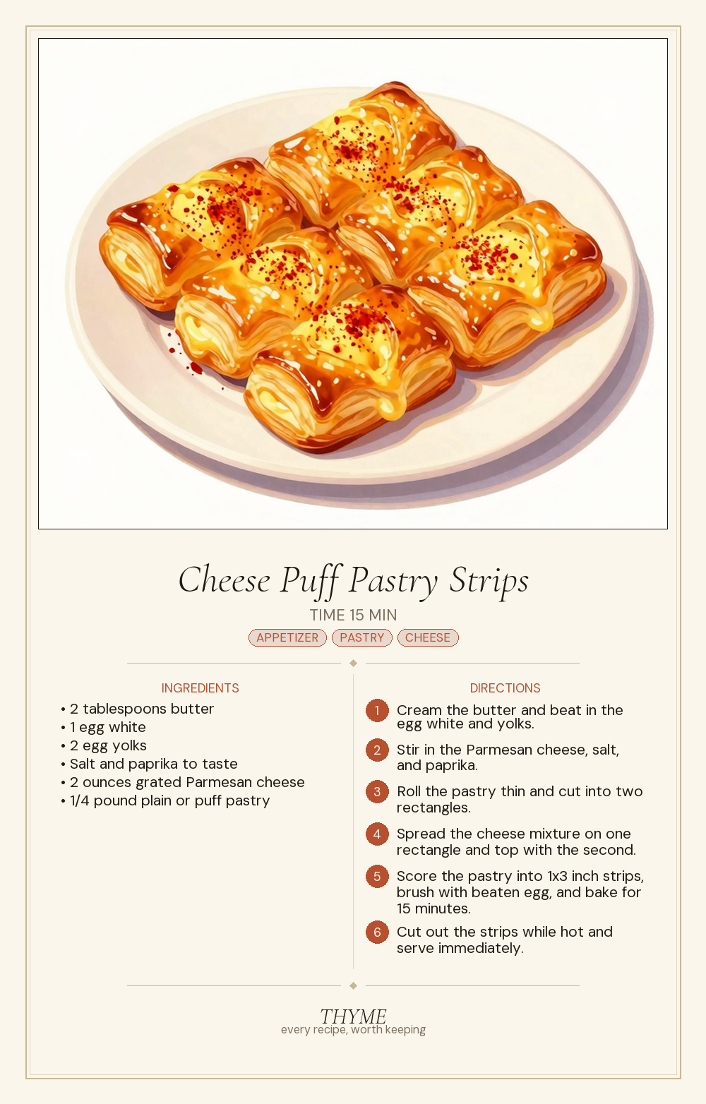 Cheese Puff Pastry Strips