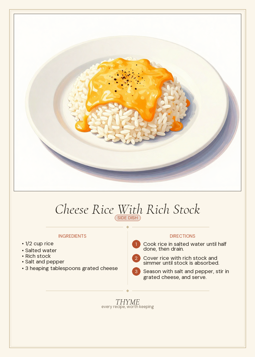 Cheese Rice With Rich Stock
