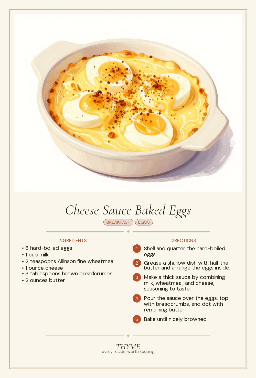 Cheese Sauce Baked Eggs