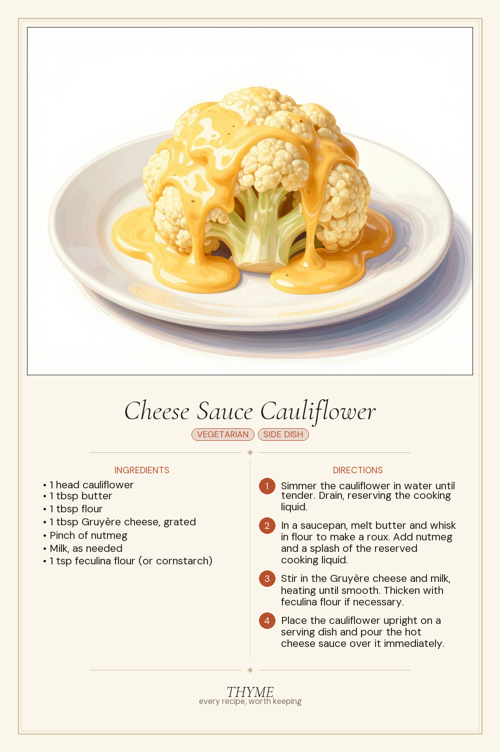 Cheese Sauce Cauliflower