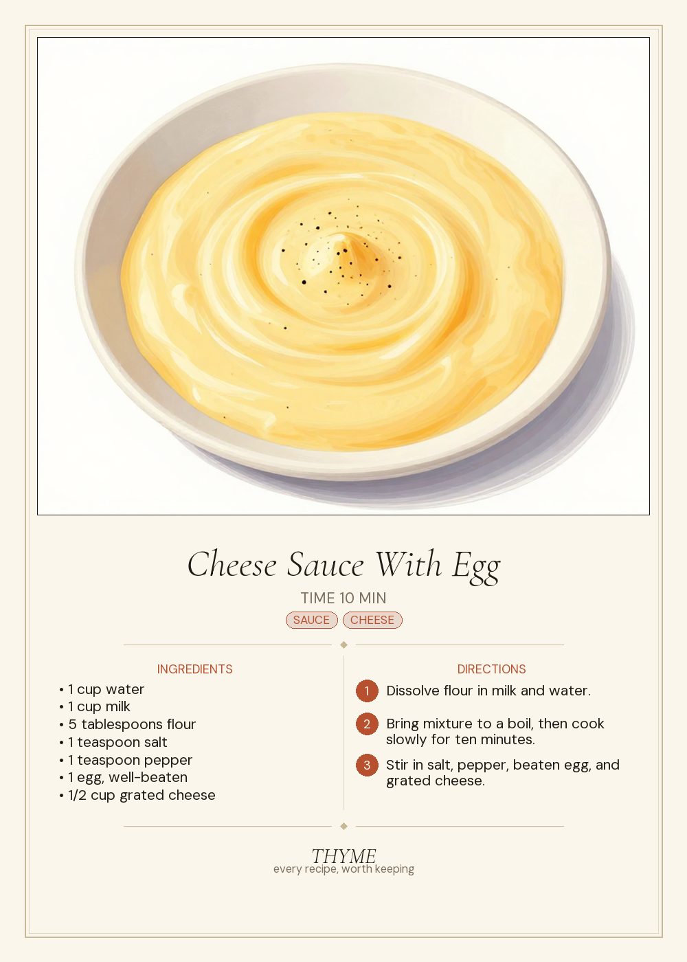 Cheese Sauce With Egg