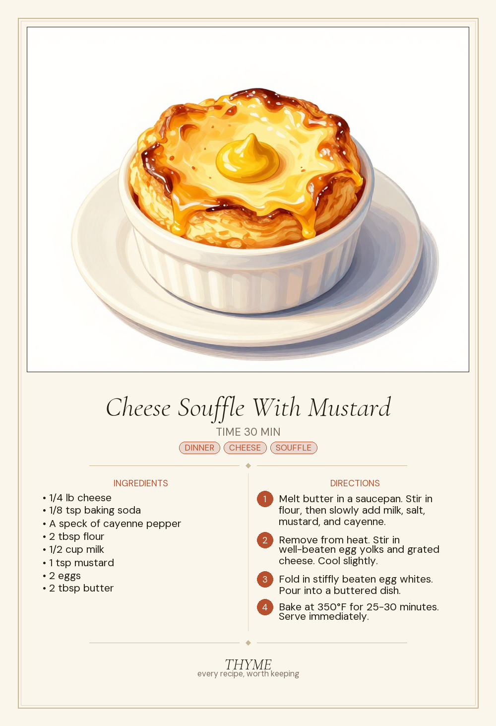 Cheese Souffle With Mustard