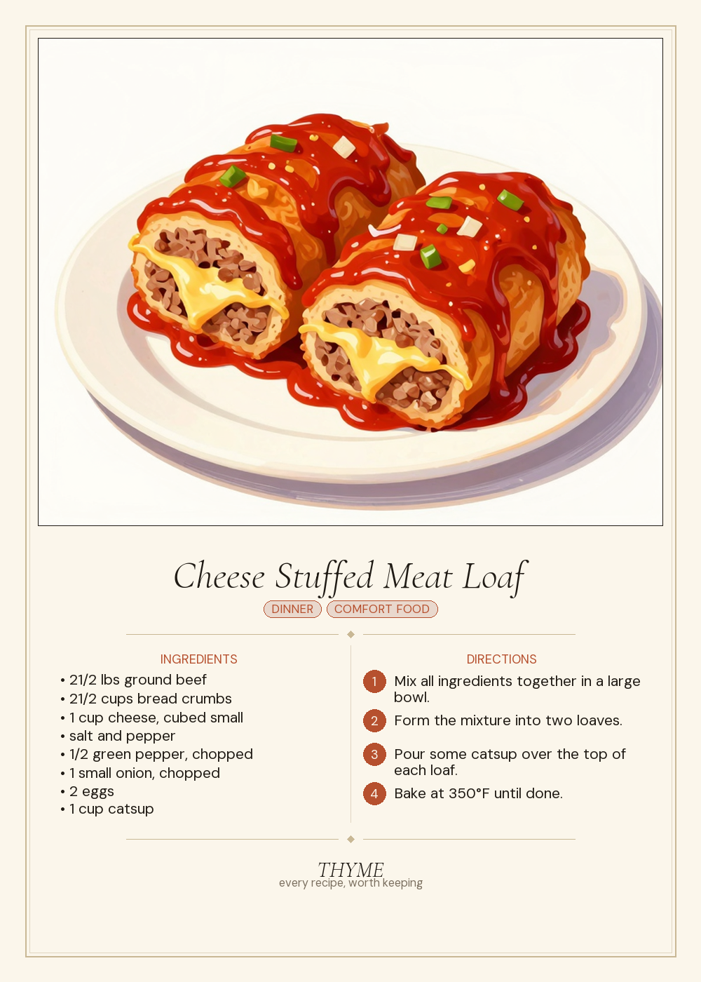 Cheese Stuffed Meat Loaf