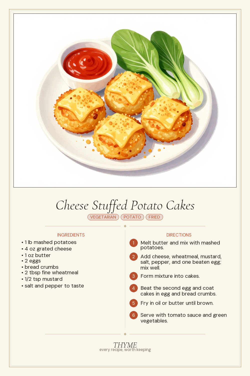 Cheese Stuffed Potato Cakes