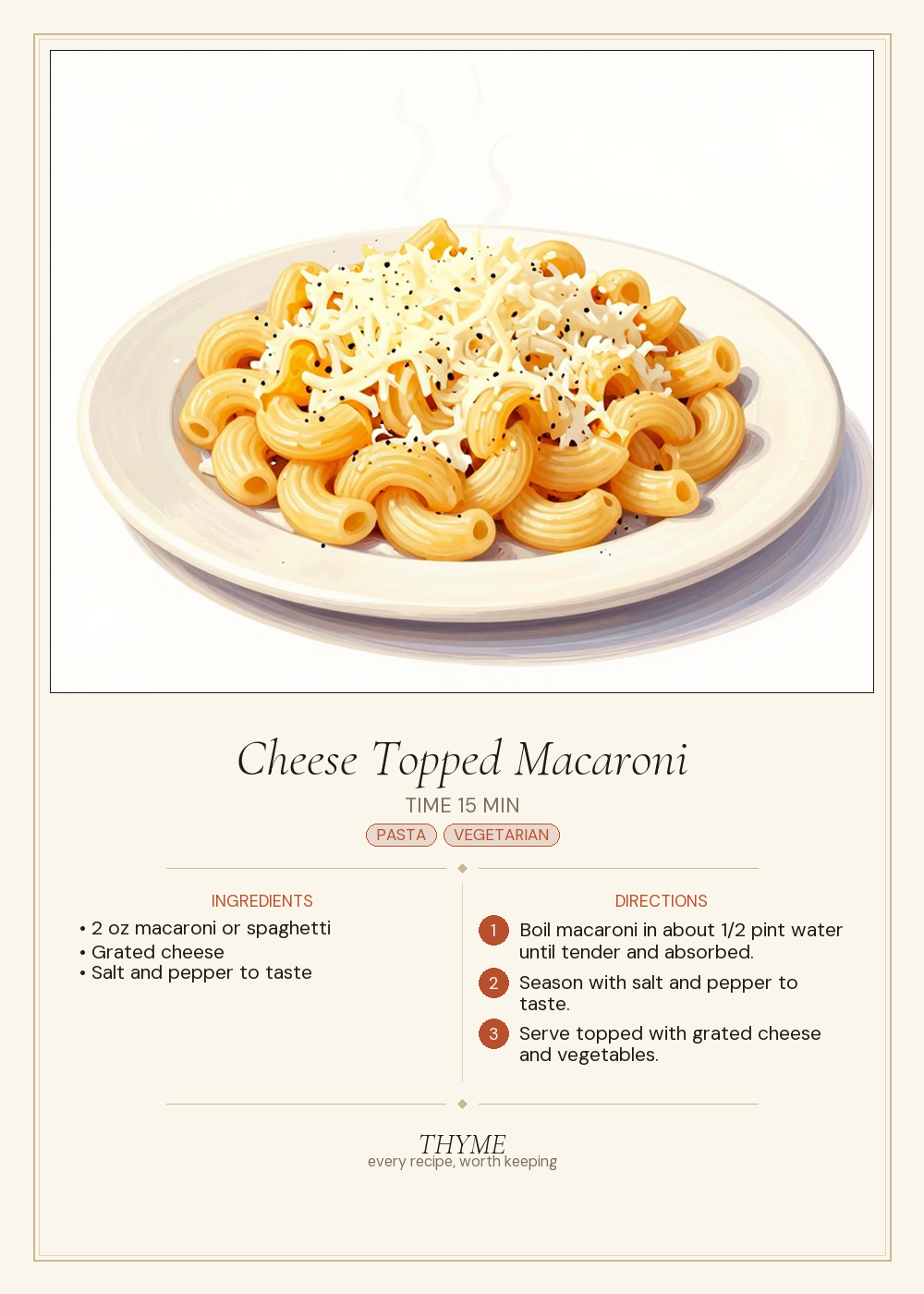 Cheese Topped Macaroni