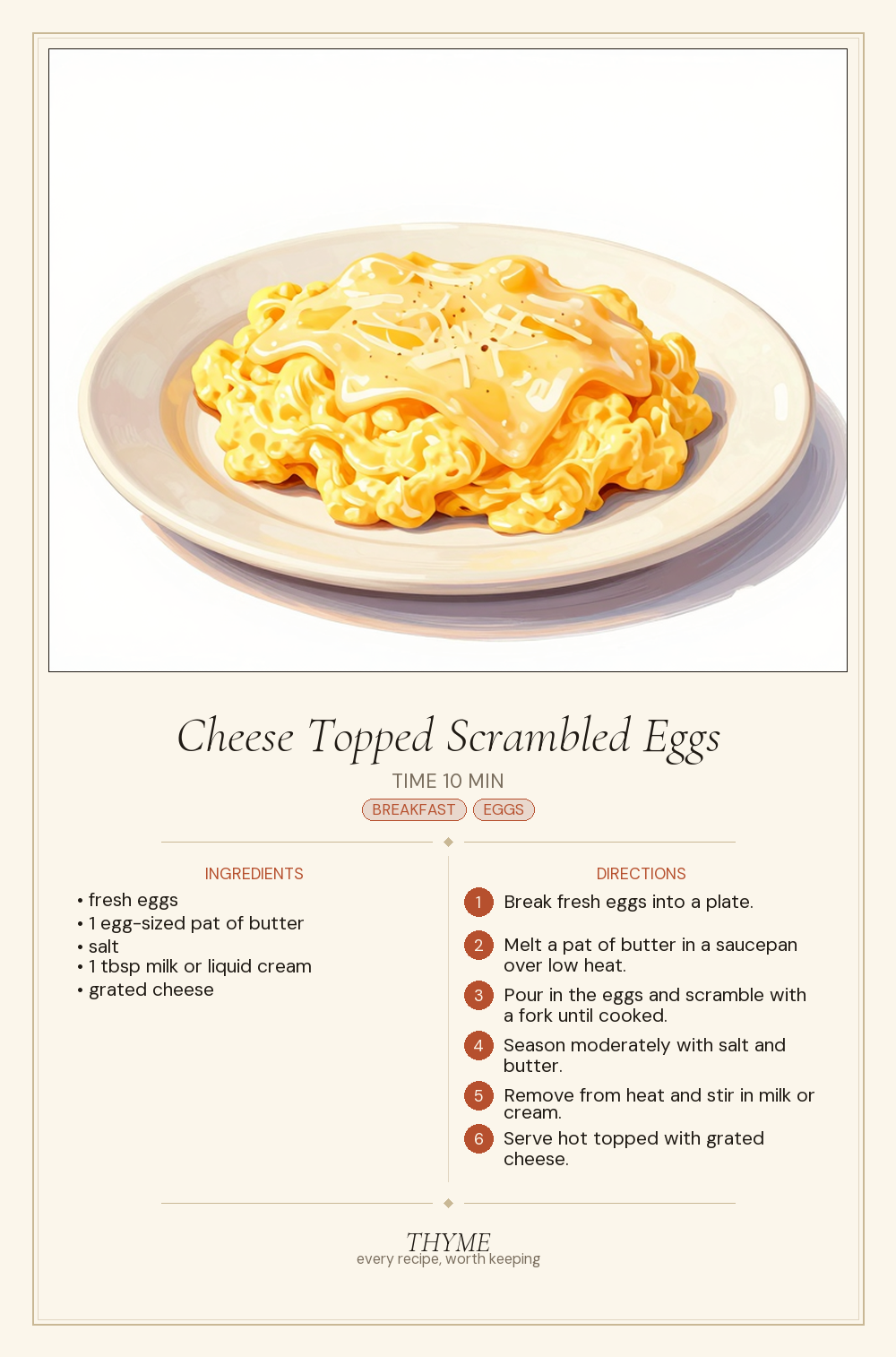 Cheese Topped Scrambled Eggs