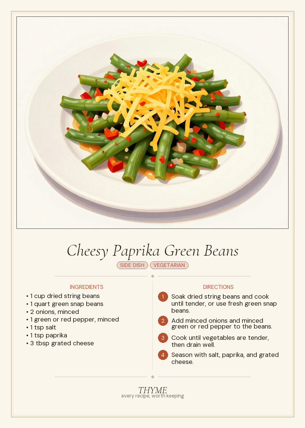 Cheesy Paprika Green Beans