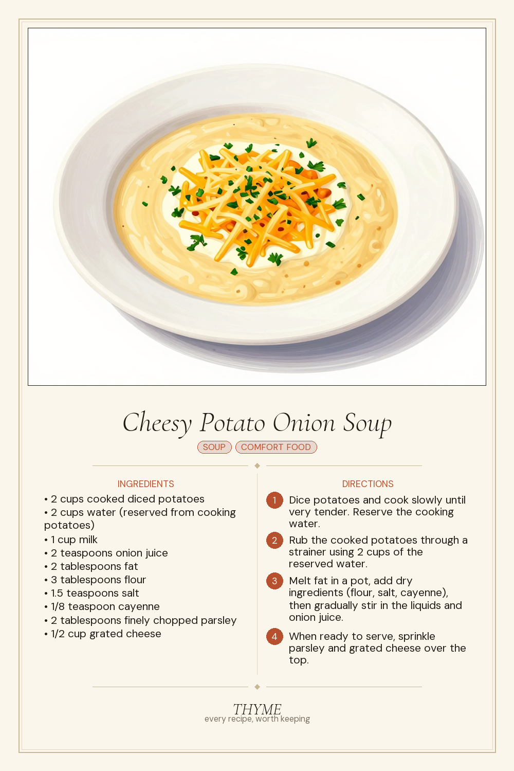 Cheesy Potato Onion Soup