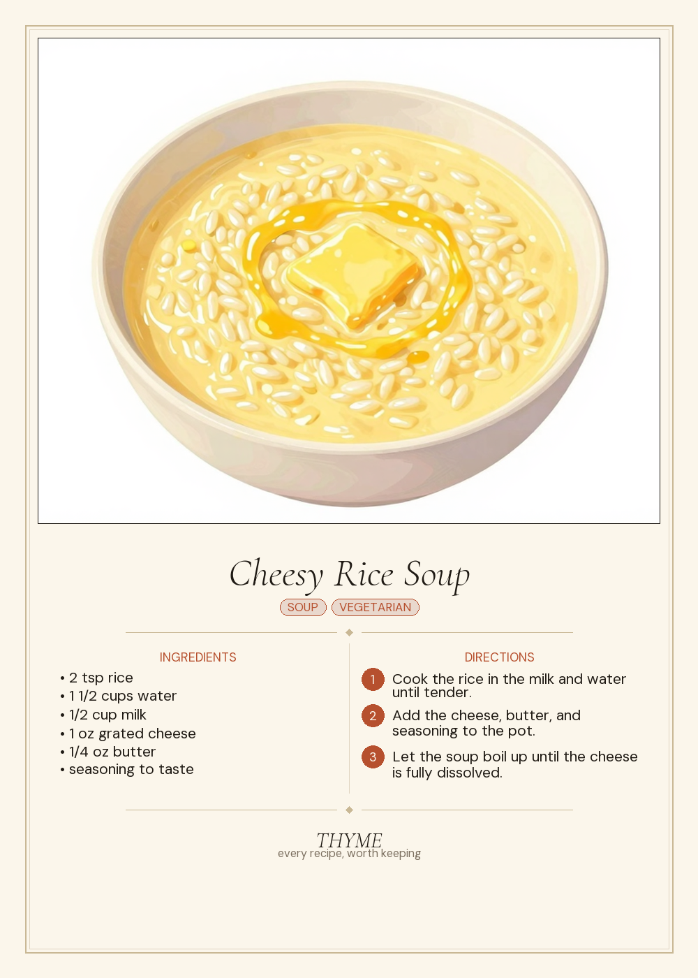 Cheesy Rice Soup