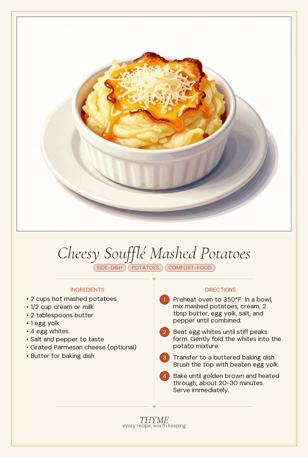 Cheesy Soufflé Mashed Potatoes