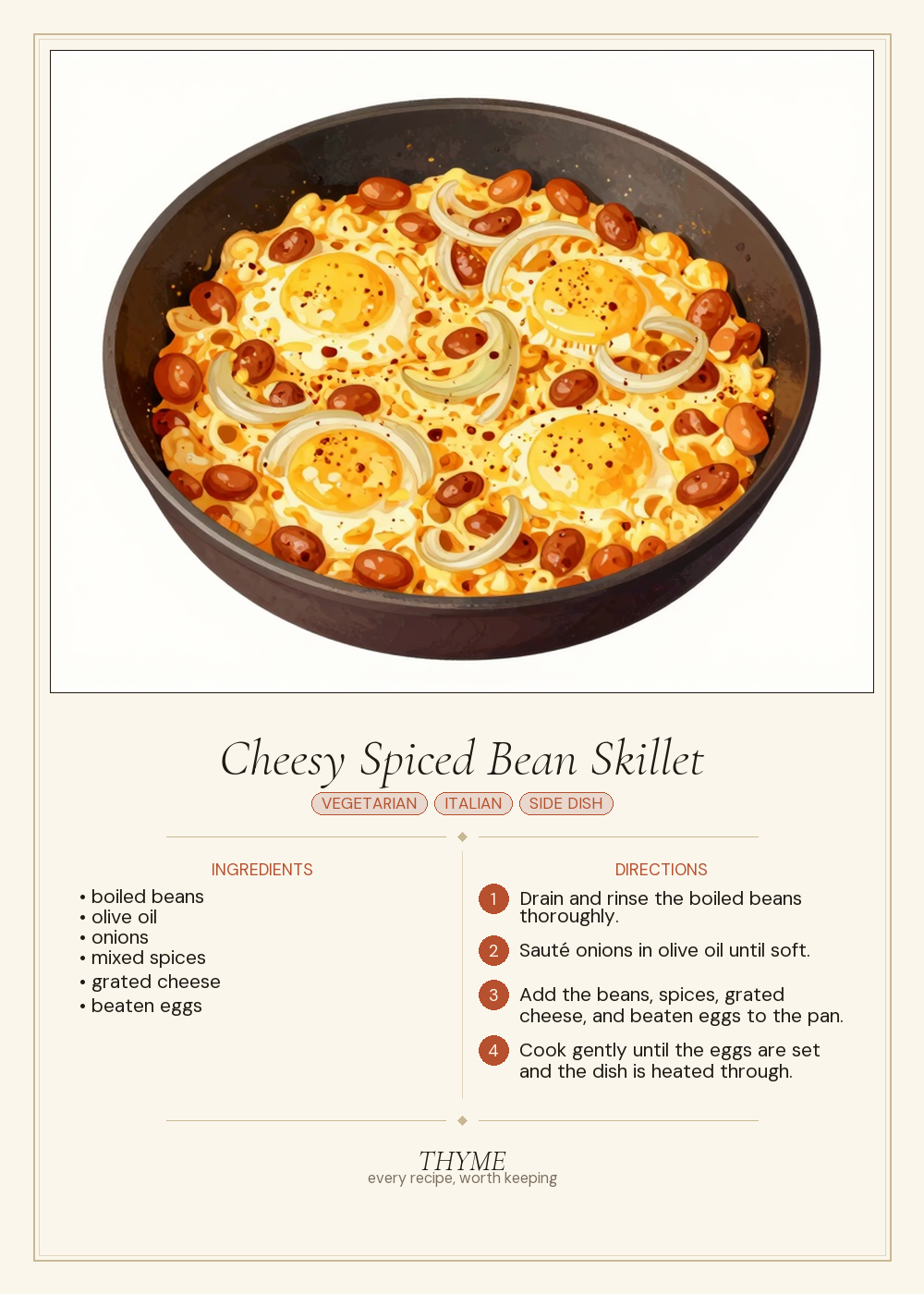 Cheesy Spiced Bean Skillet