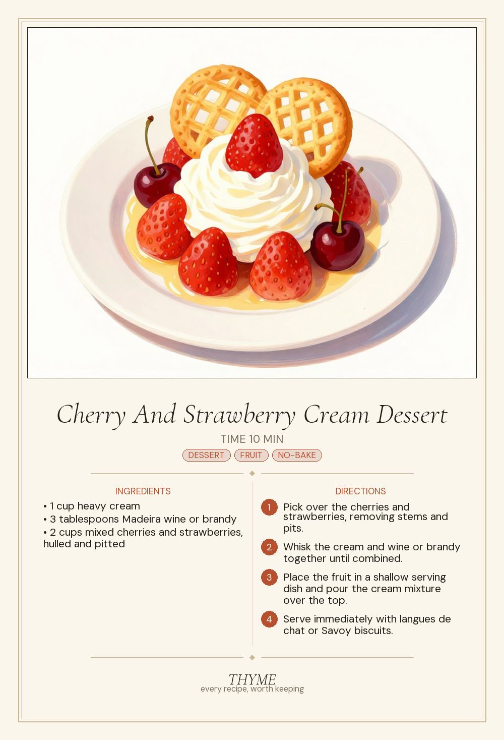 Cherry And Strawberry Cream Dessert