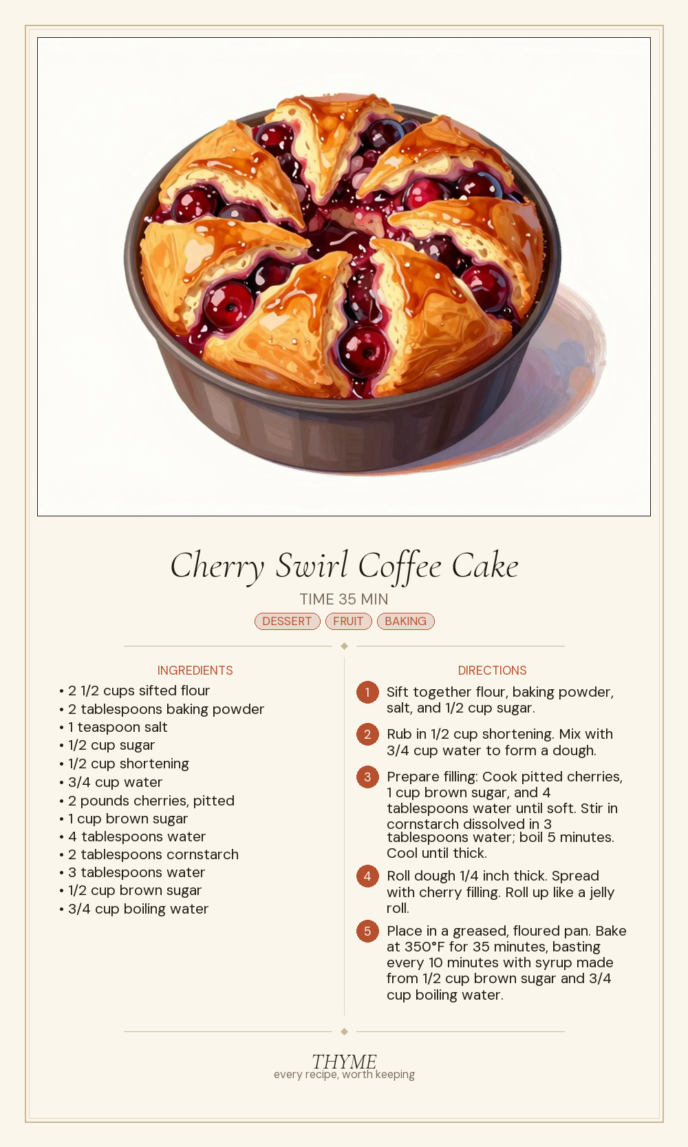 Cherry Swirl Coffee Cake