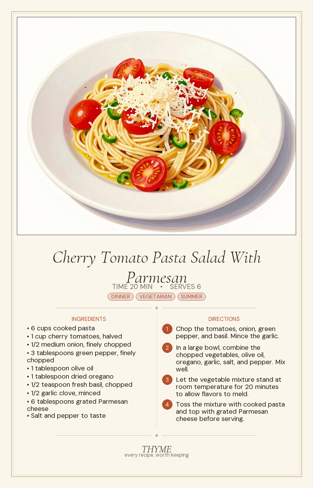 Cherry Tomato Pasta Salad With Parmesan