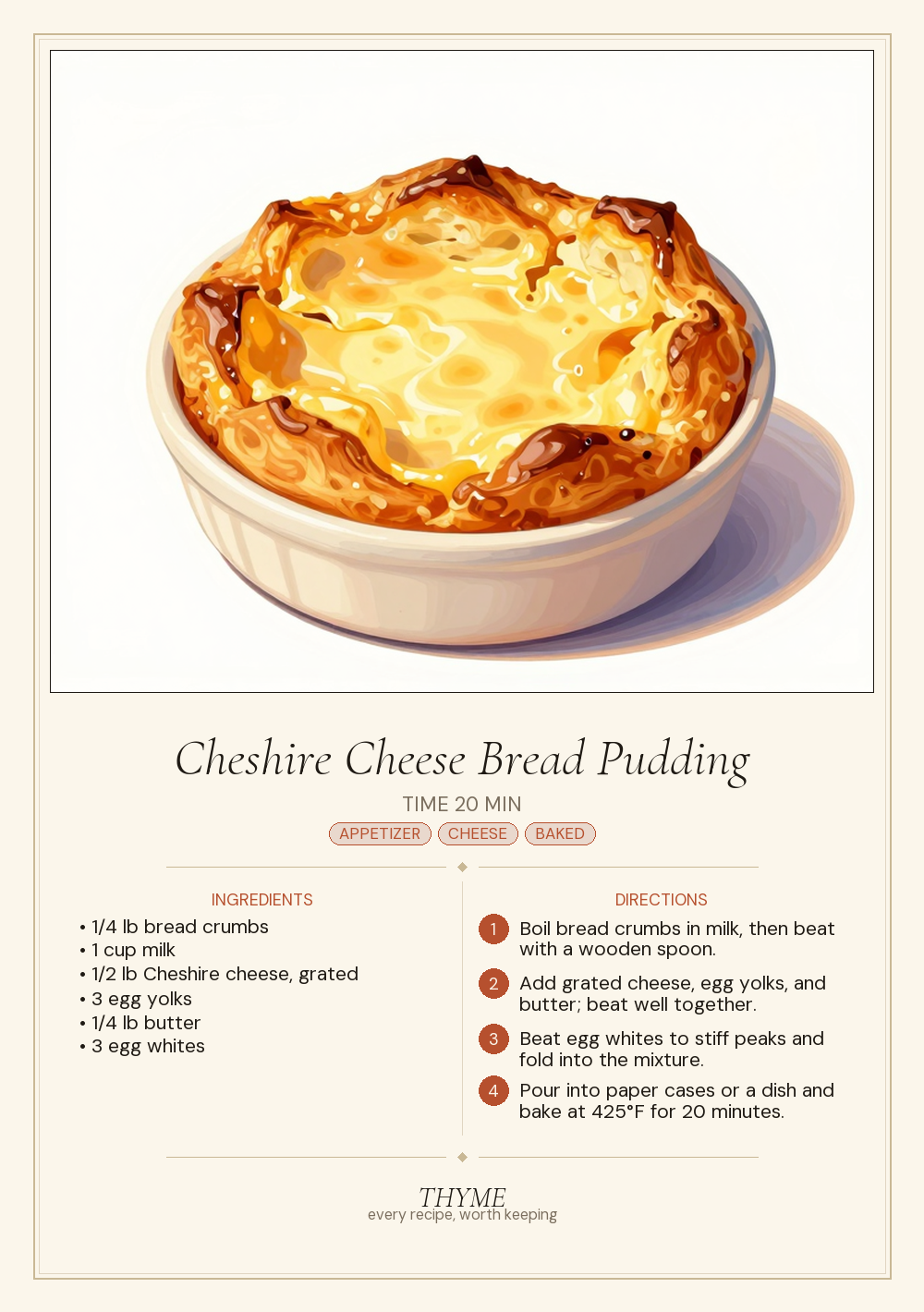Cheshire Cheese Bread Pudding