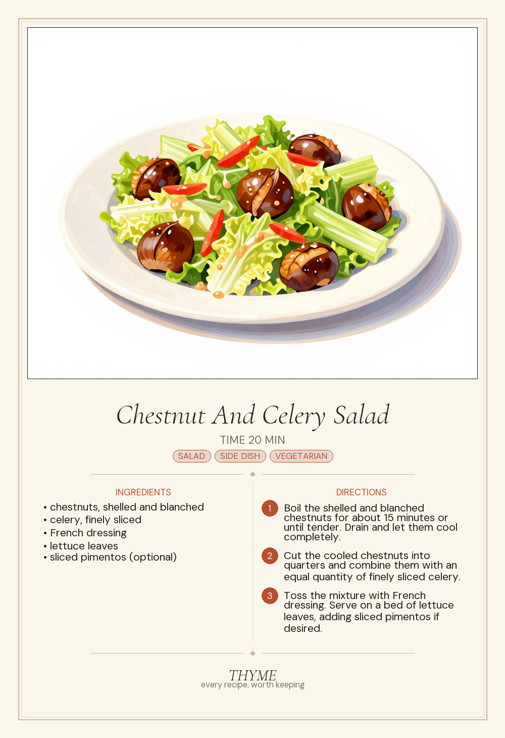 Chestnut And Celery Salad