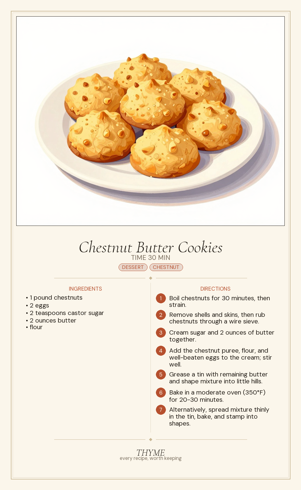 Chestnut Butter Cookies
