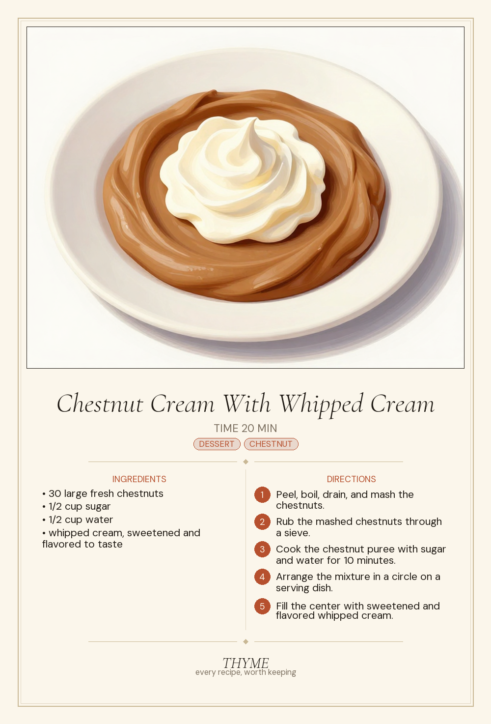 Chestnut Cream With Whipped Cream