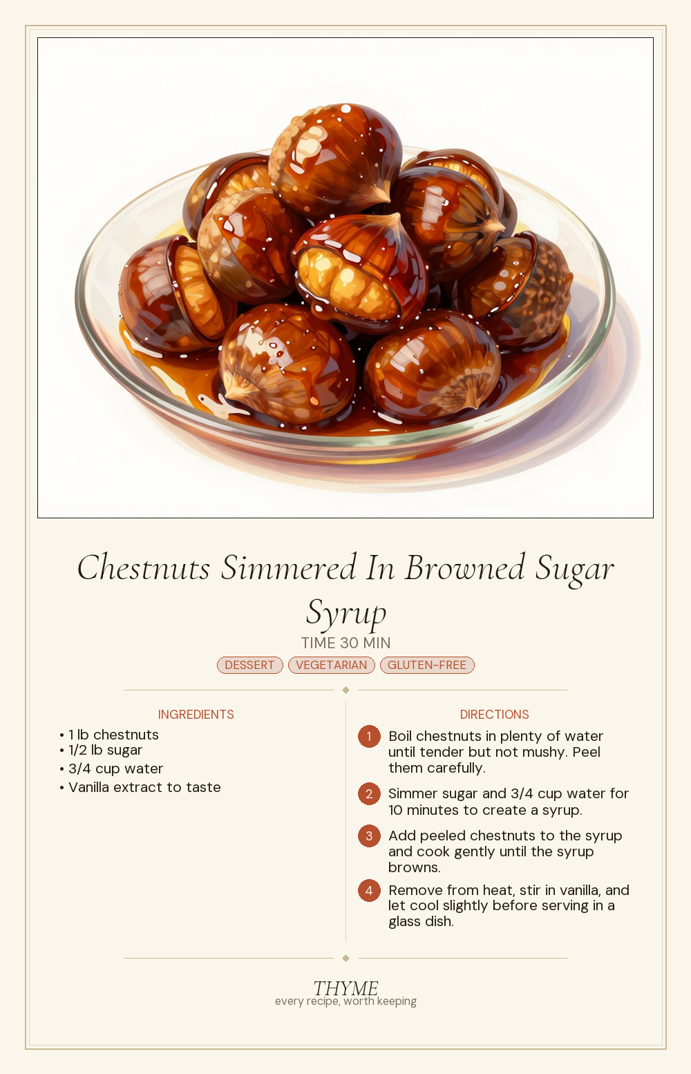 Chestnuts Simmered In Browned Sugar Syrup