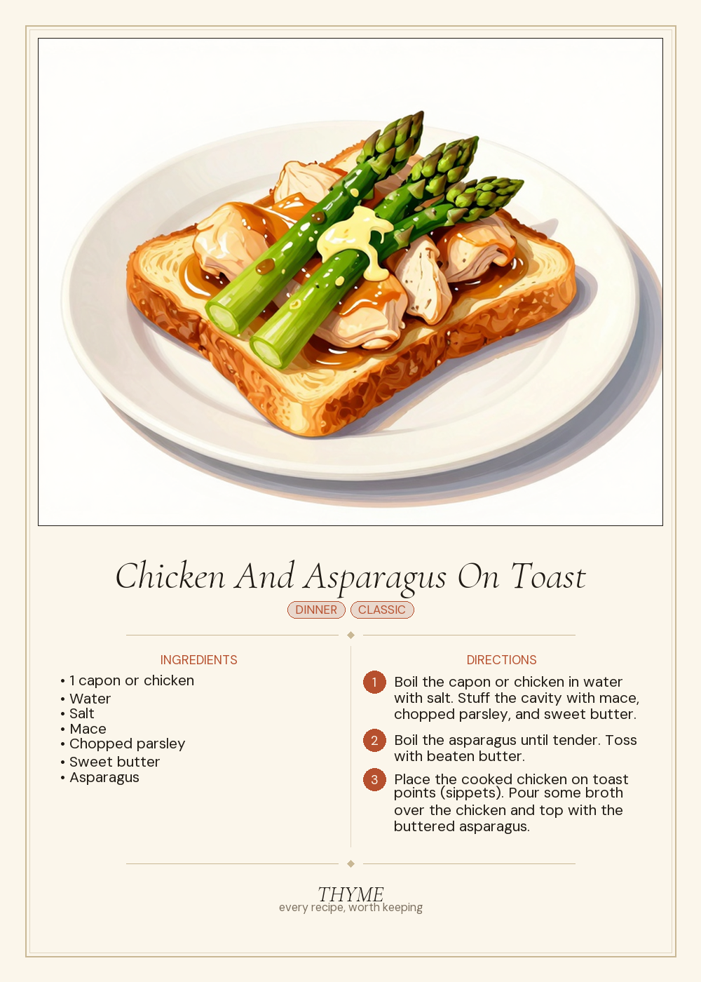 Chicken And Asparagus On Toast