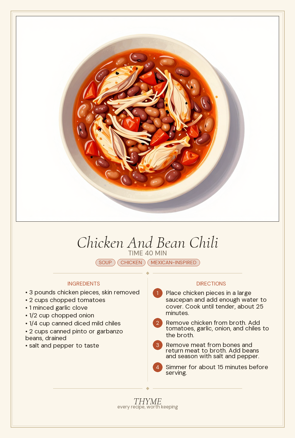 Chicken And Bean Chili