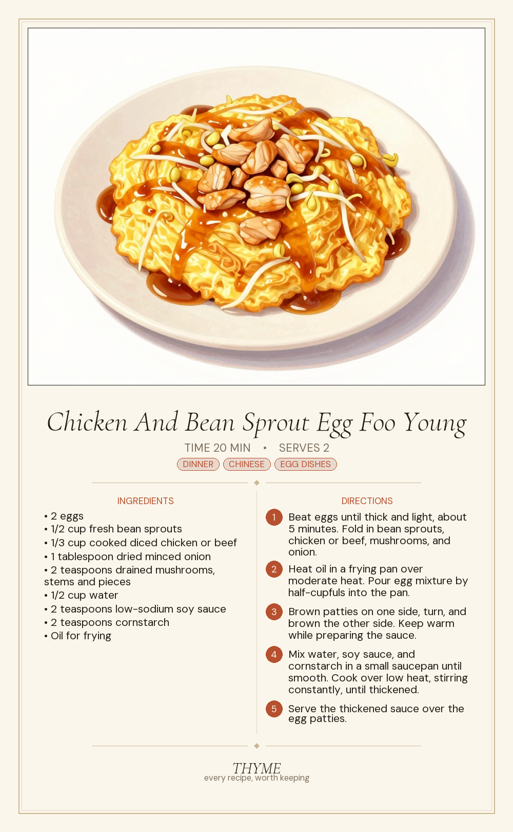 Chicken And Bean Sprout Egg Foo Young