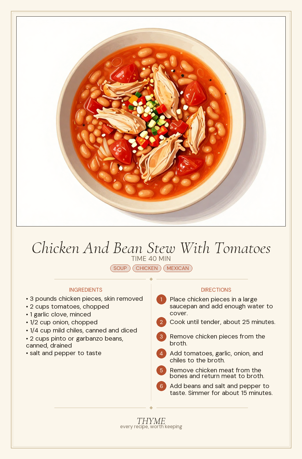 Chicken And Bean Stew With Tomatoes