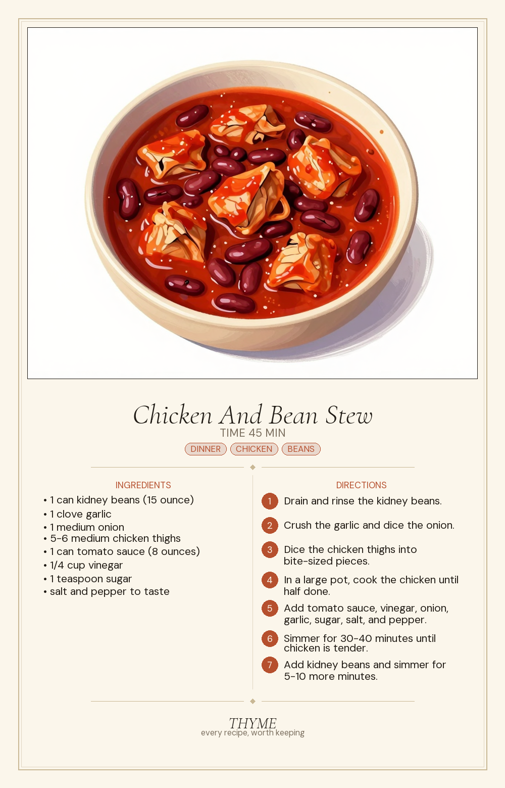 Chicken And Bean Stew
