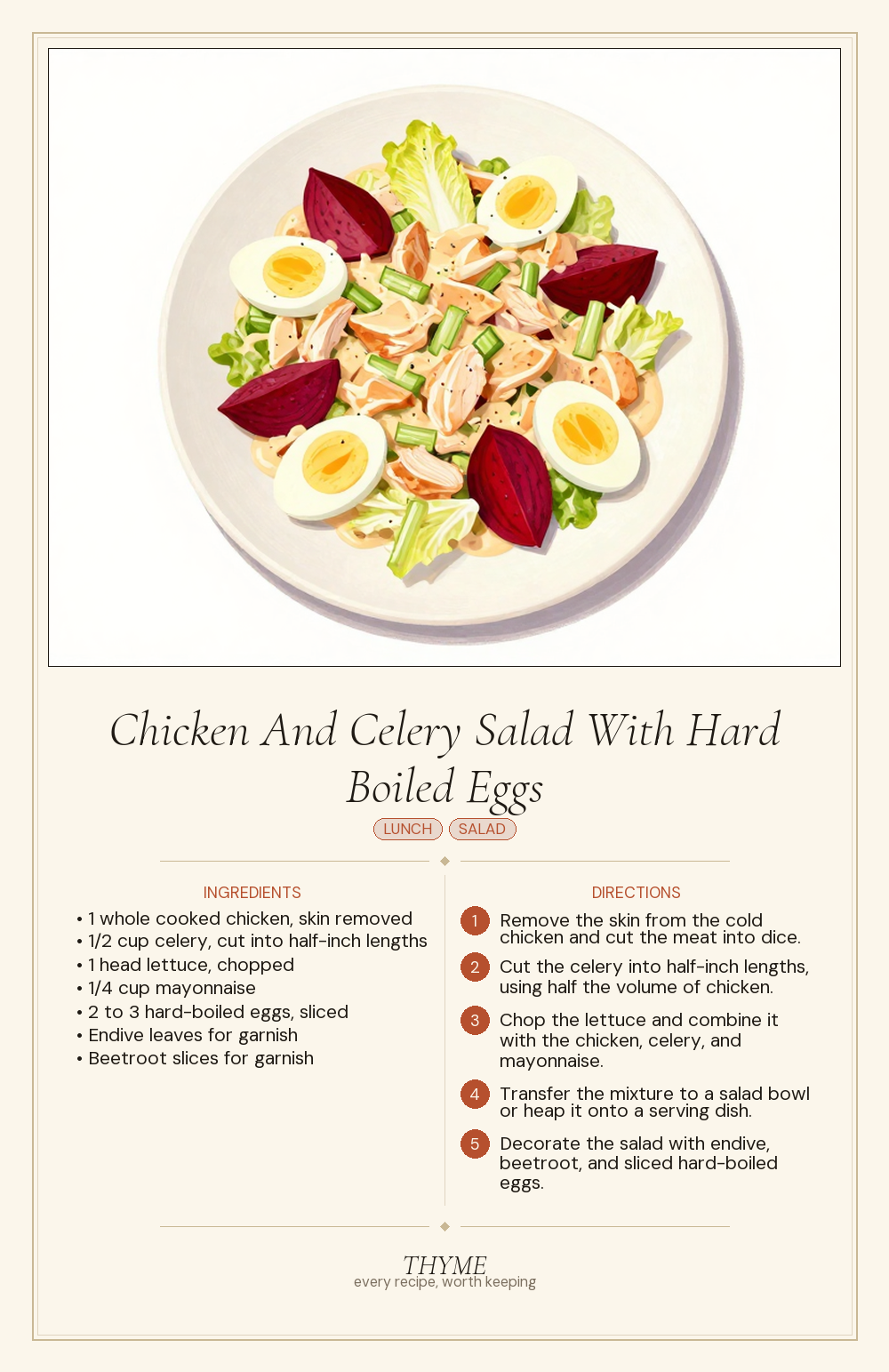 Chicken And Celery Salad With Hard Boiled Eggs