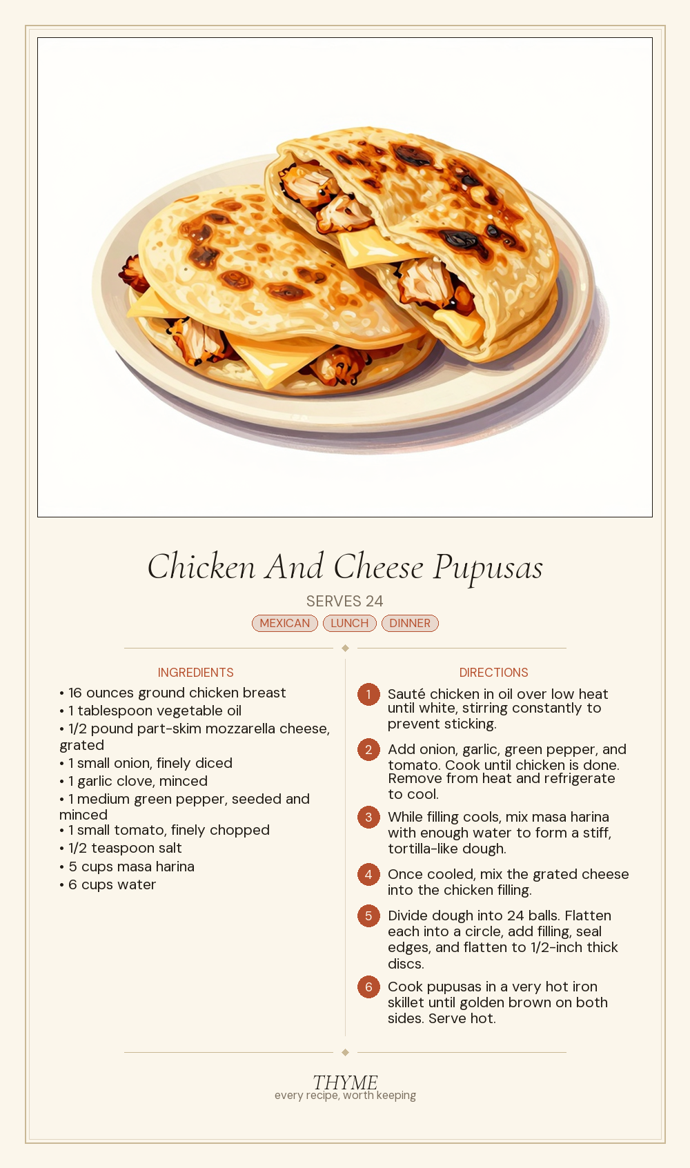 Chicken And Cheese Pupusas