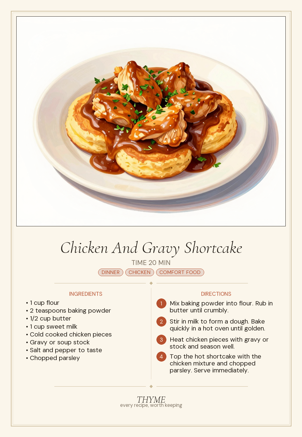 Chicken And Gravy Shortcake