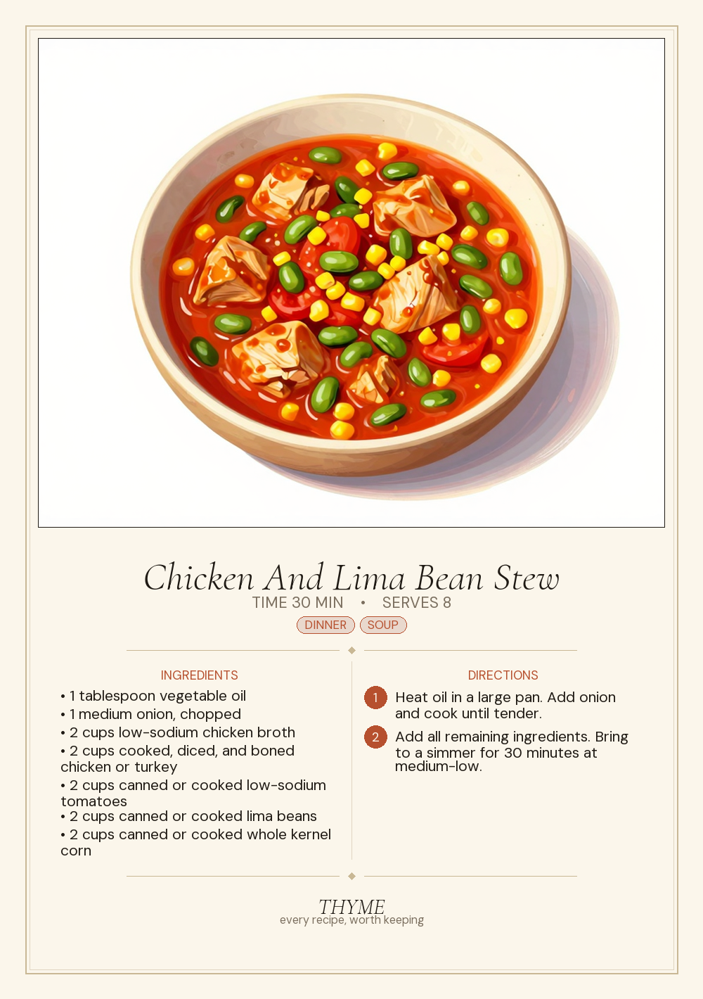Chicken And Lima Bean Stew
