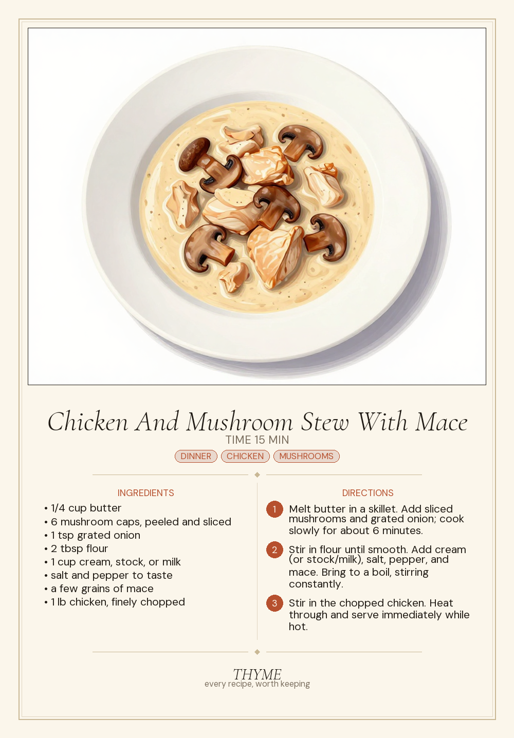 Chicken And Mushroom Stew With Mace
