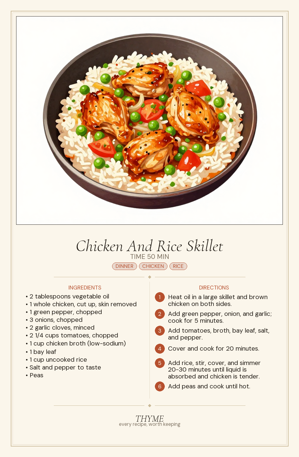 Chicken And Rice Skillet