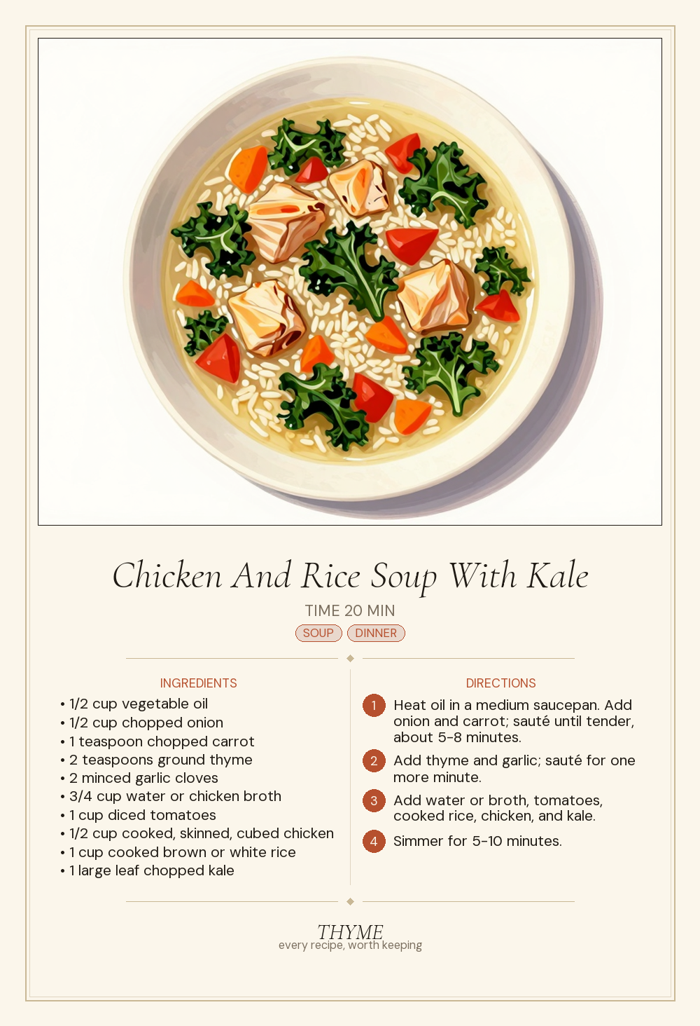 Chicken And Rice Soup With Kale