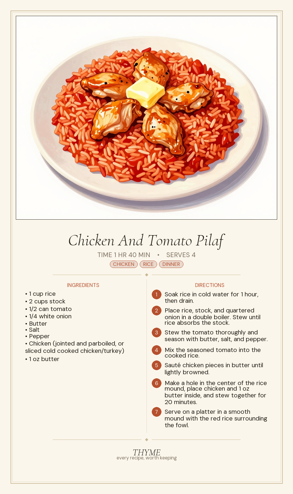 Chicken And Tomato Pilaf