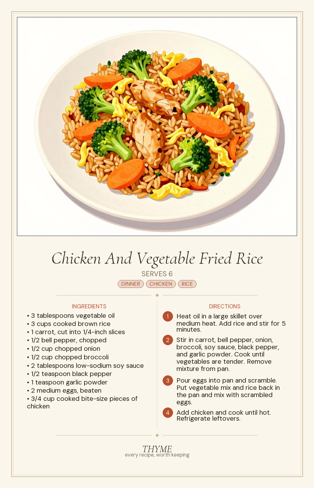 Chicken And Vegetable Fried Rice